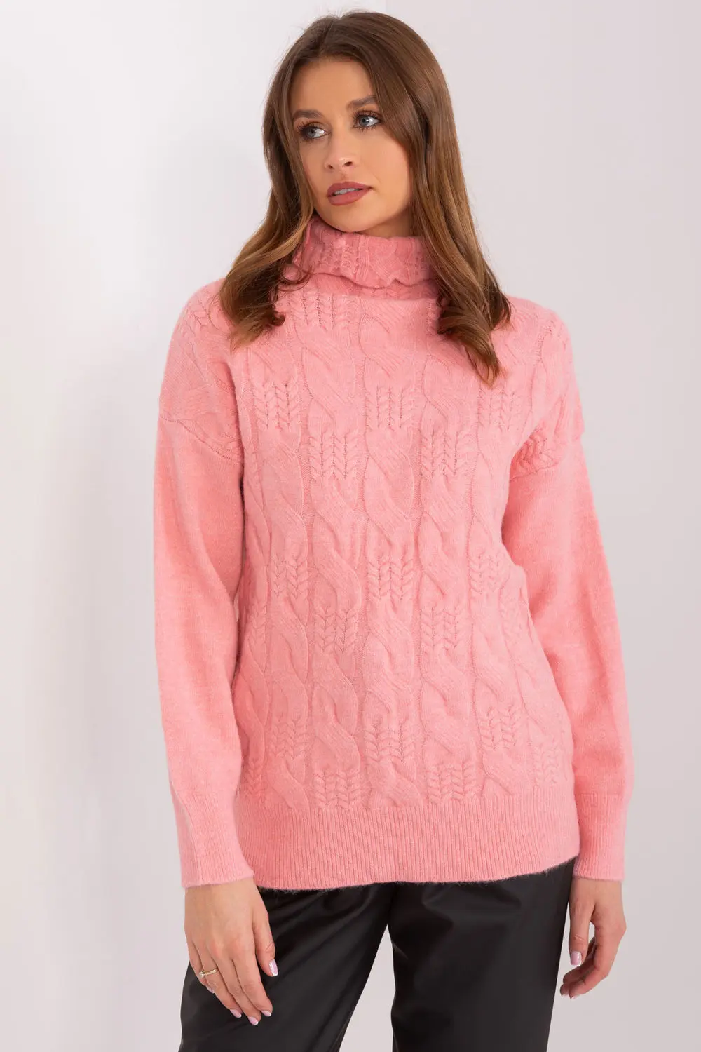 Col roulé rose