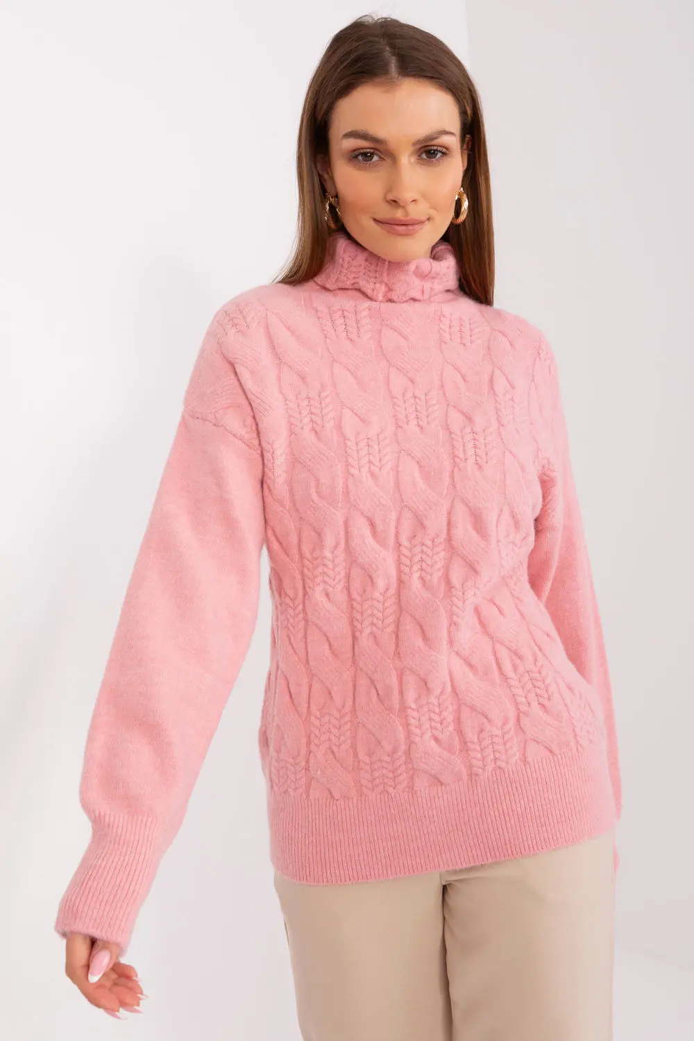 Col roulé rose