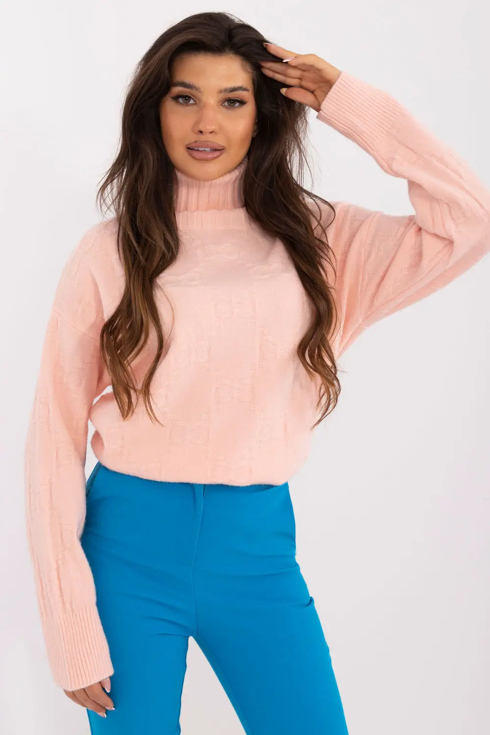Col roulé rose