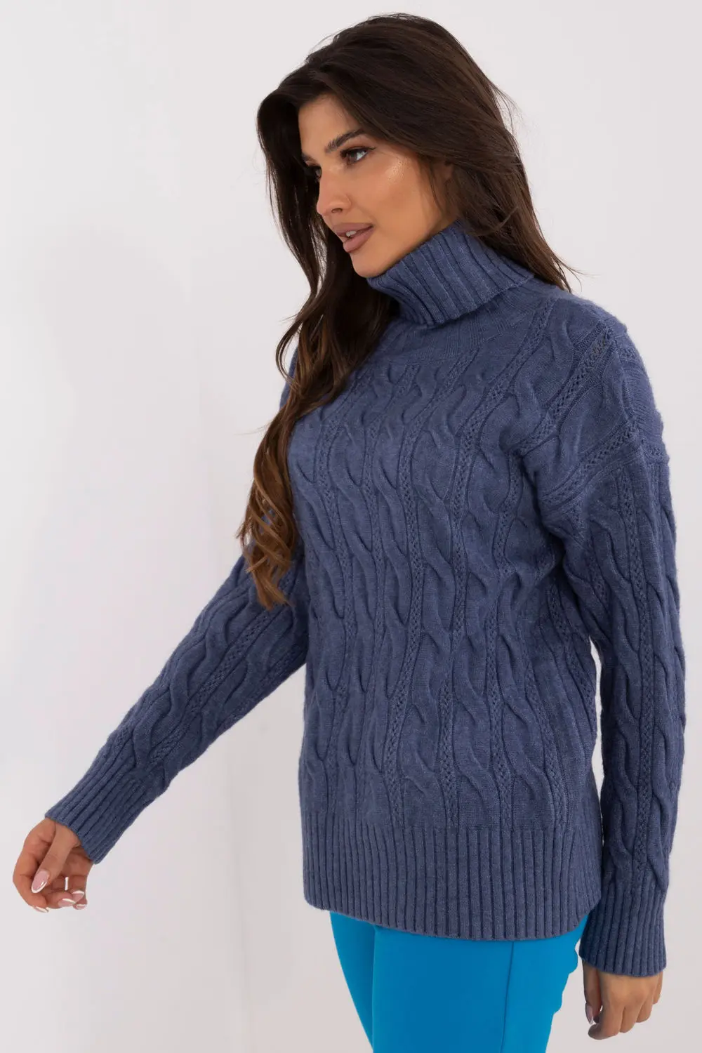 Col roulé bleu – Image 2