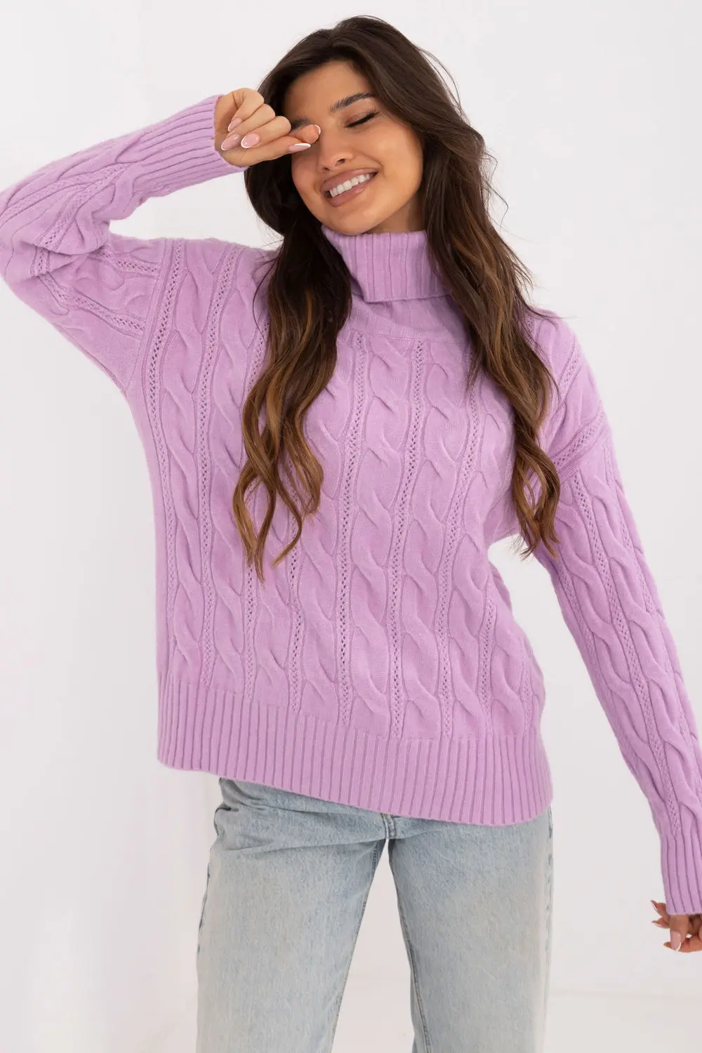 Col roulé violet