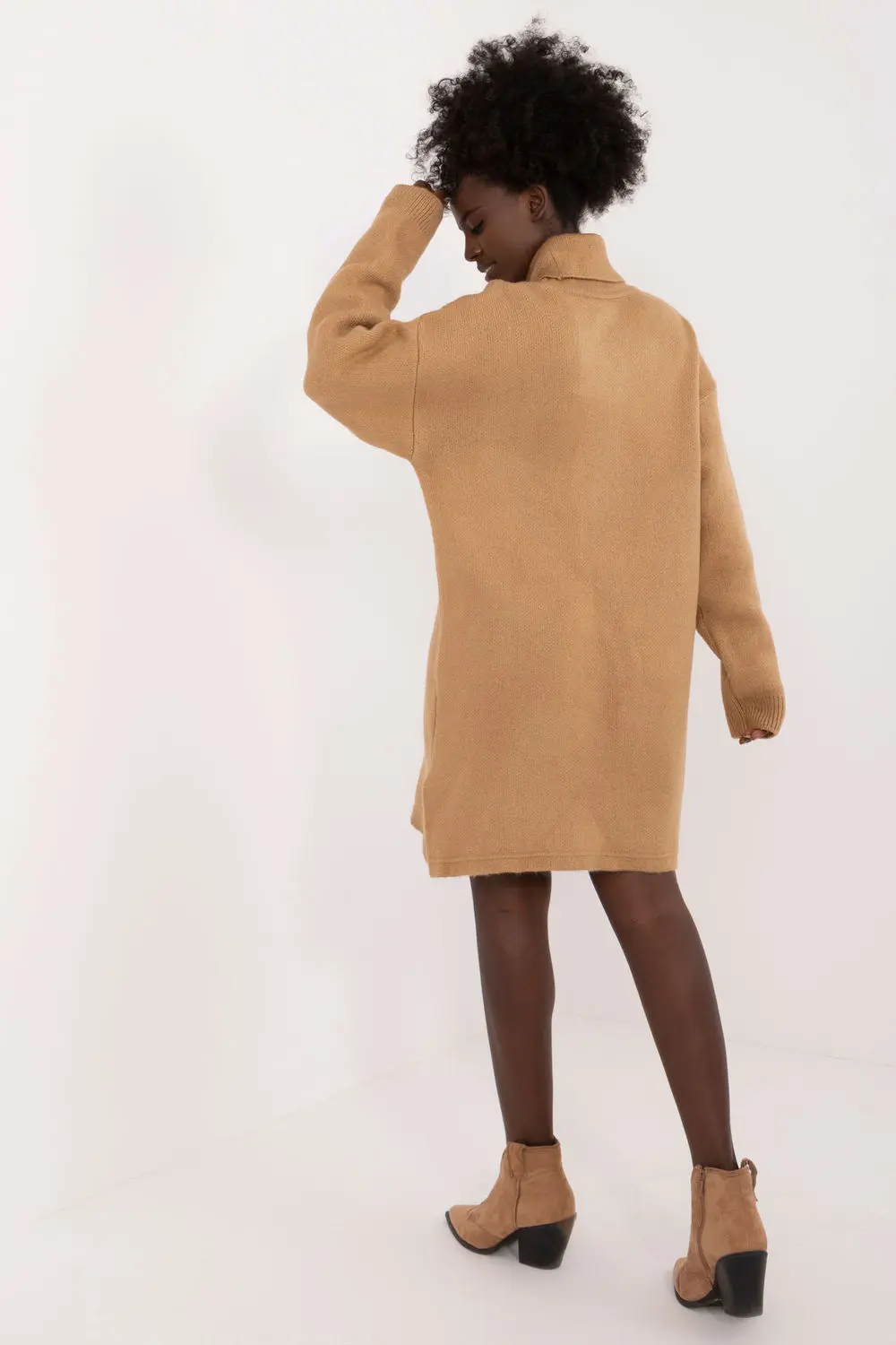 Robe courte brune à manches longues – Image 3