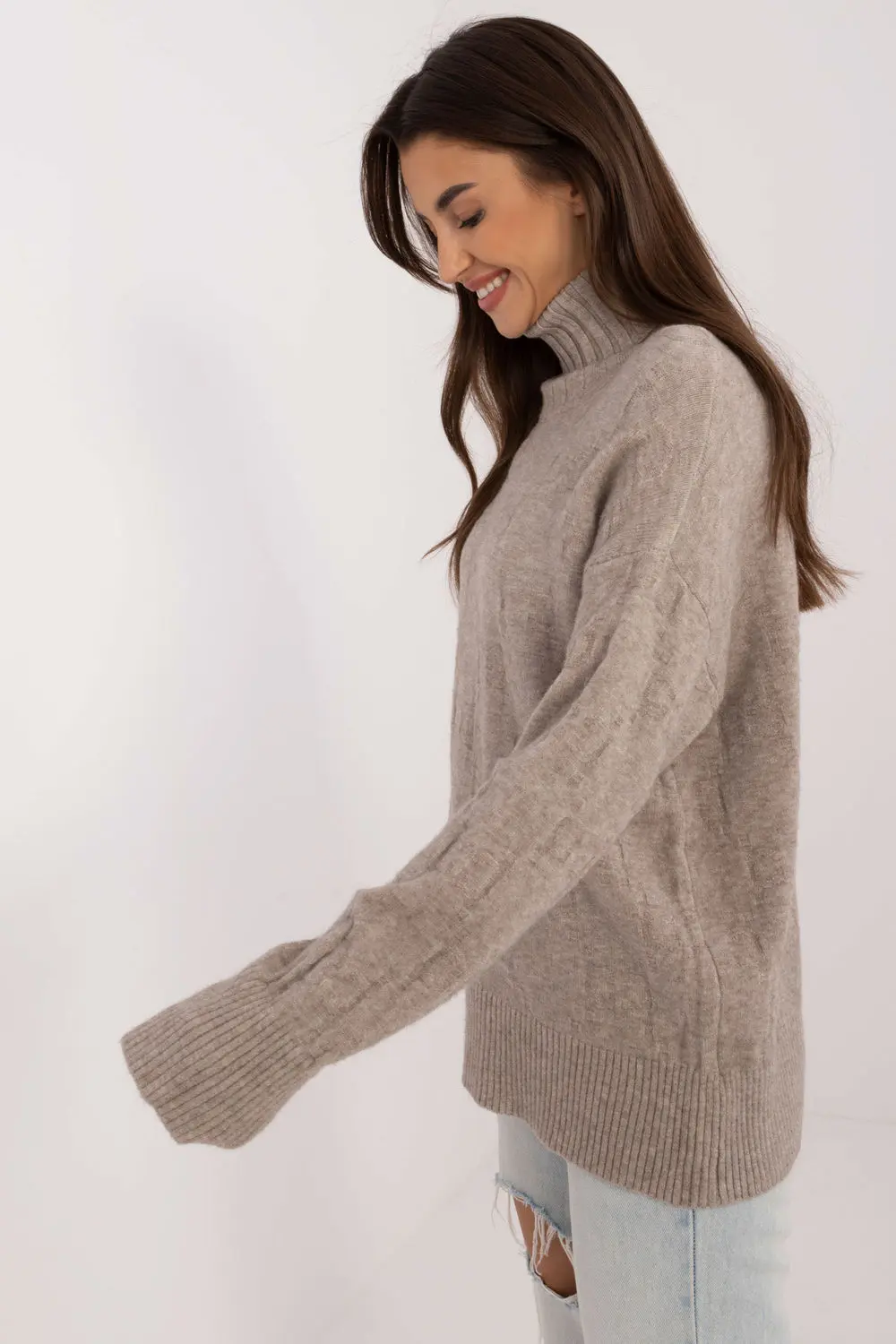 Col roulé beige – Image 2