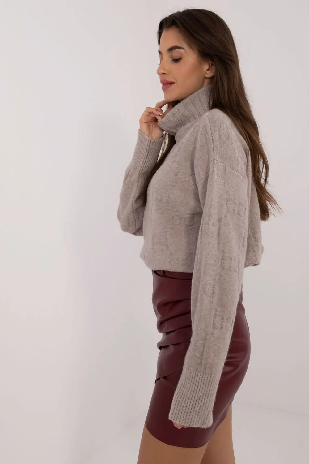 Col roulé beige – Image 2