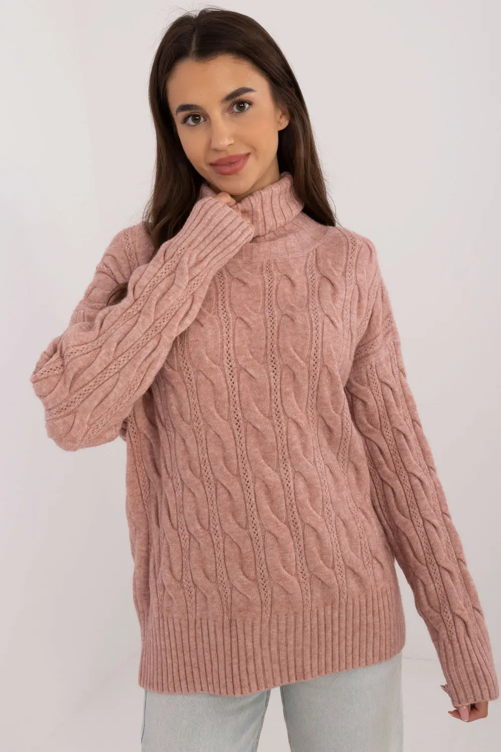 Col roulé rose