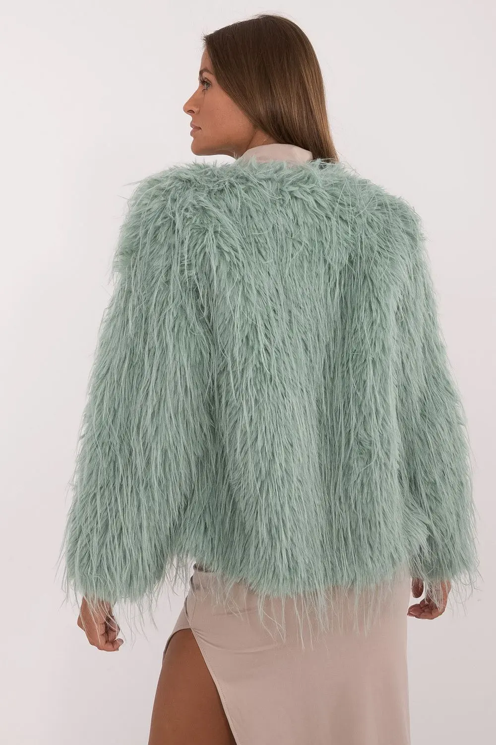 Veste en fausse fourrure verte – Image 3