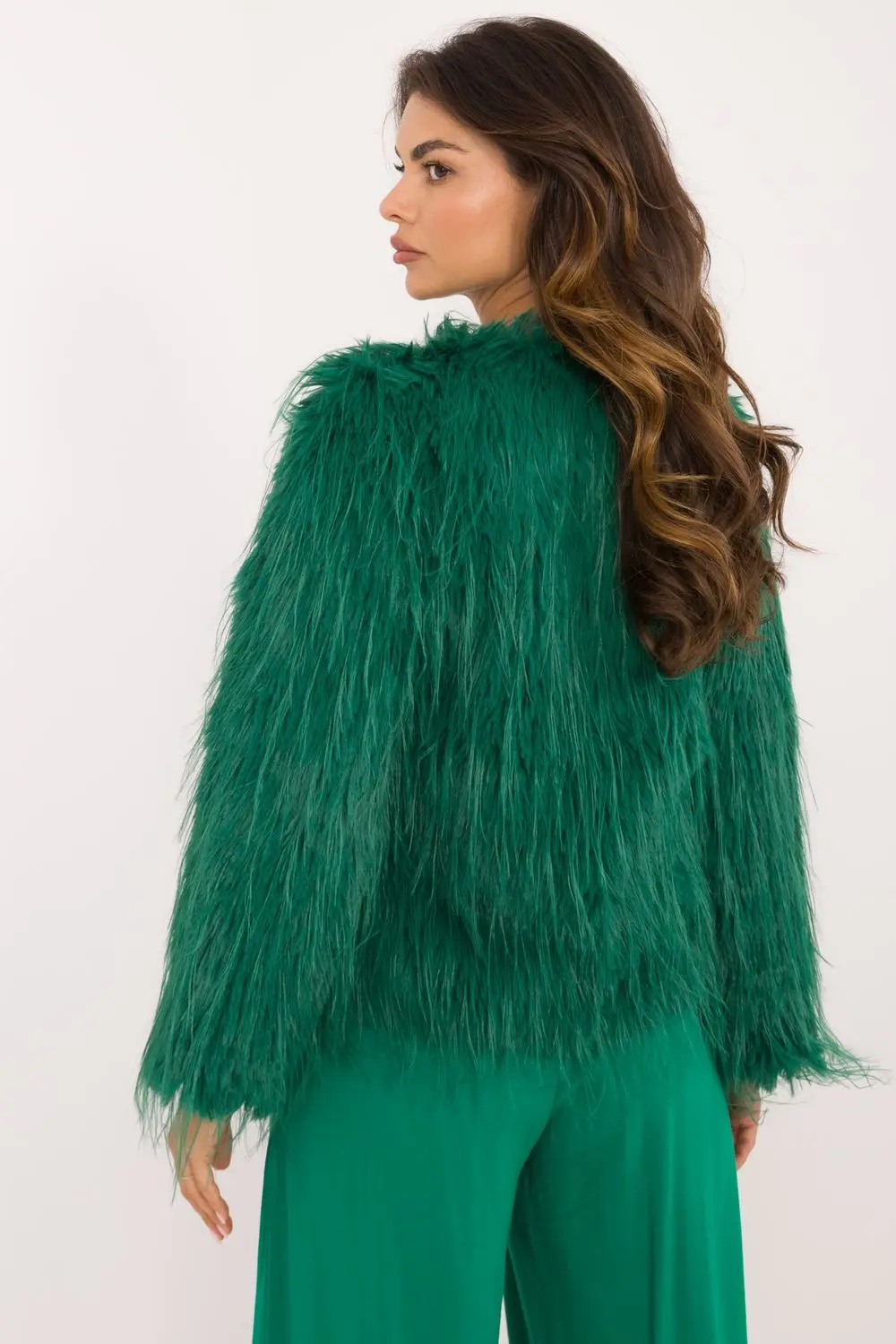 Veste en fausse fourrure verte – Image 3