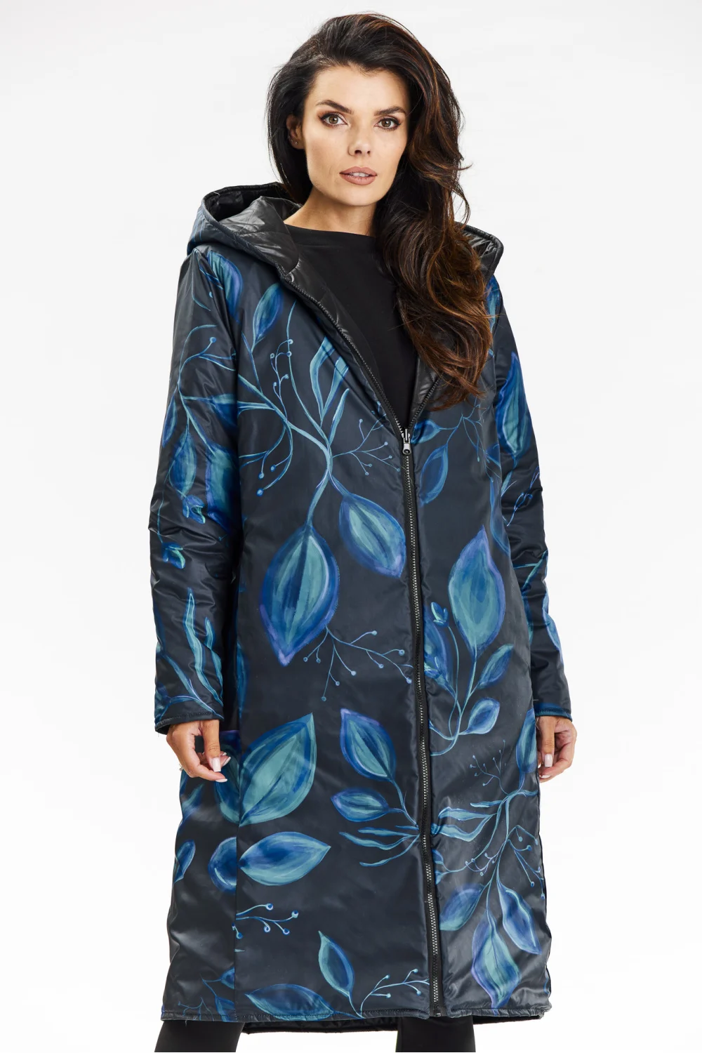 Manteau matelassé noir à capuche – Image 4