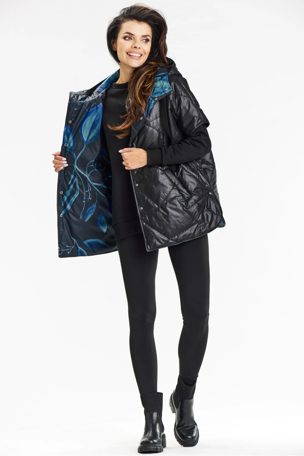 Gilet noir à capuche – Image 2