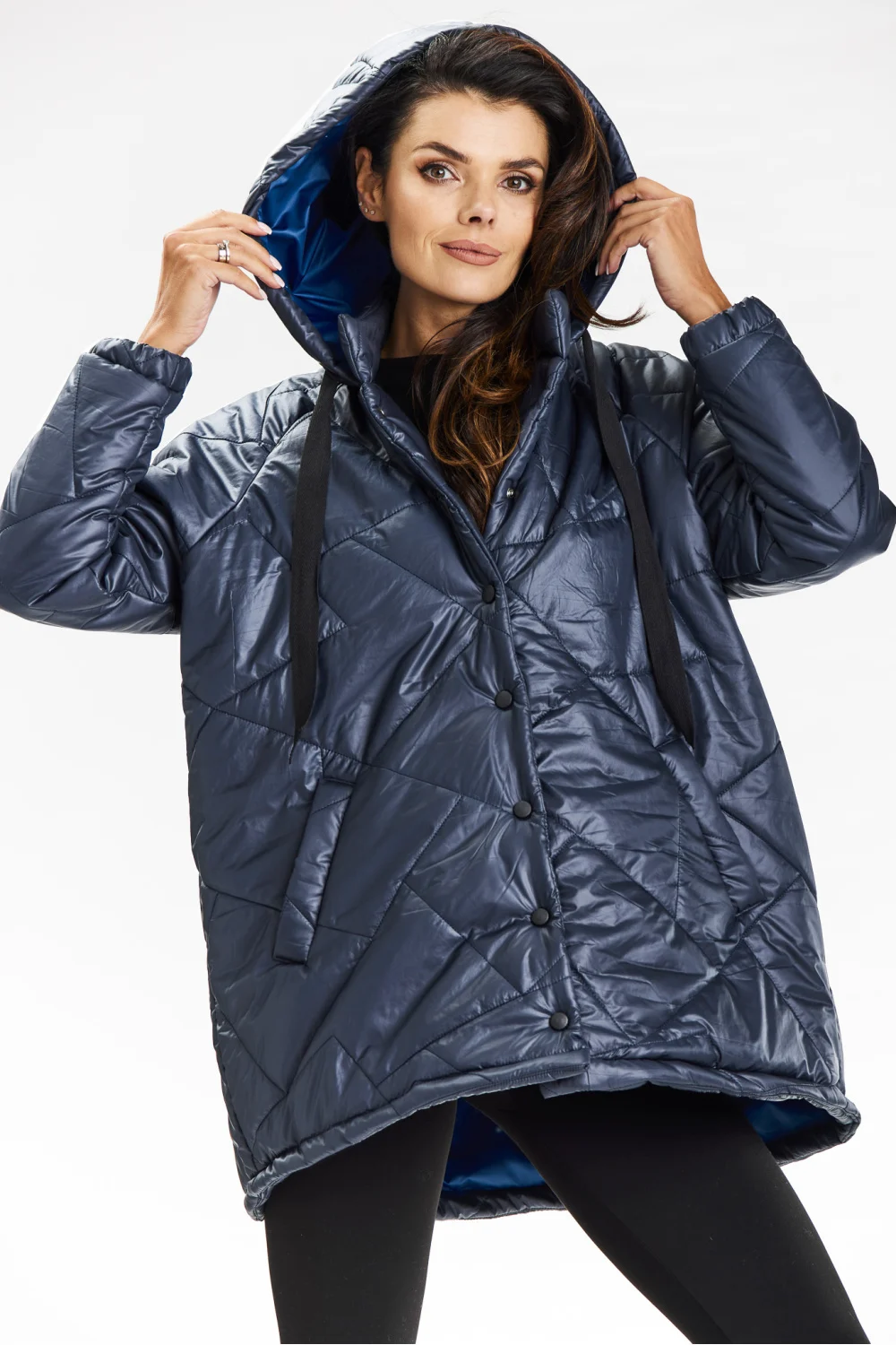 Veste bleue marine à capuche