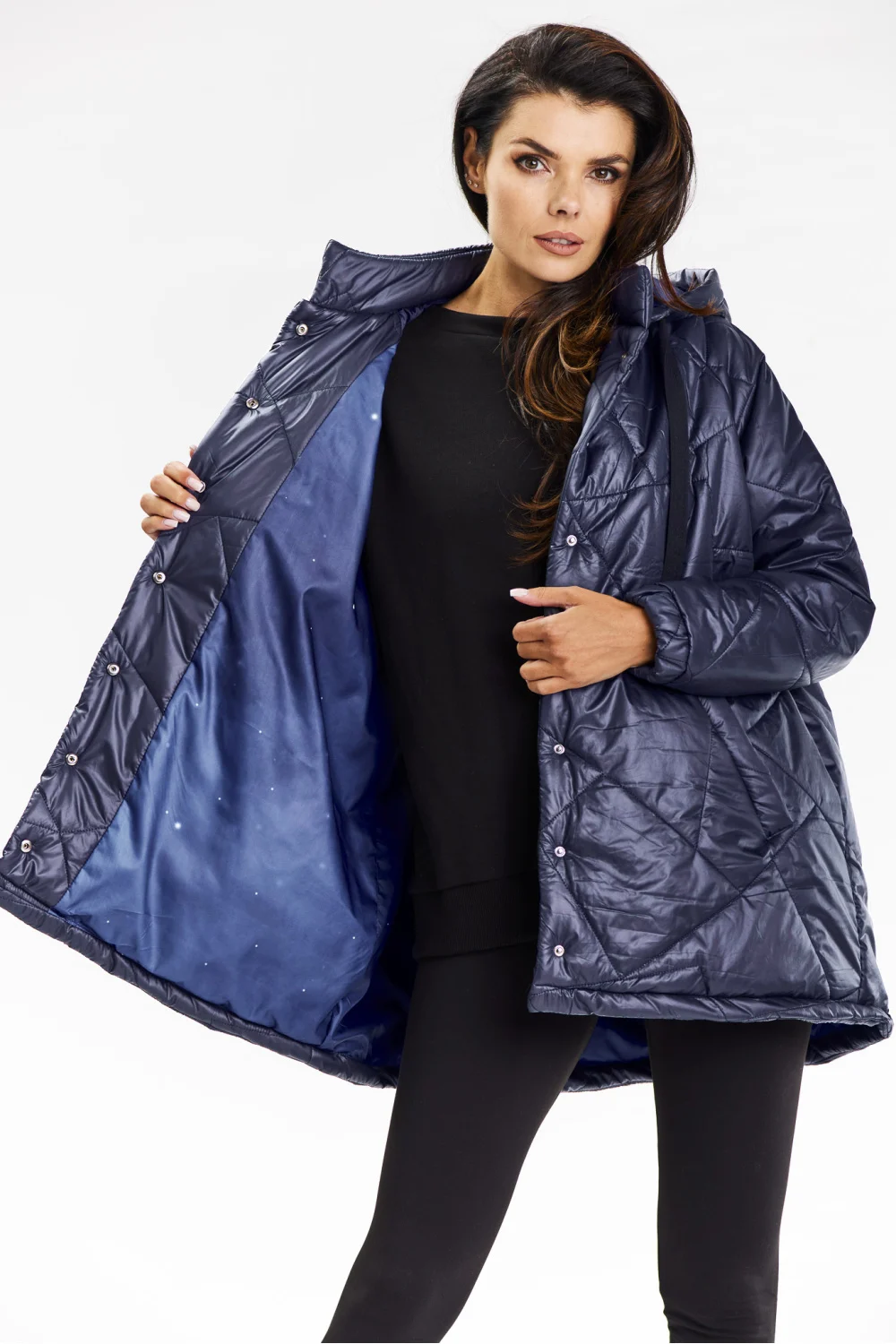 Veste bleue marine à capuche – Image 4