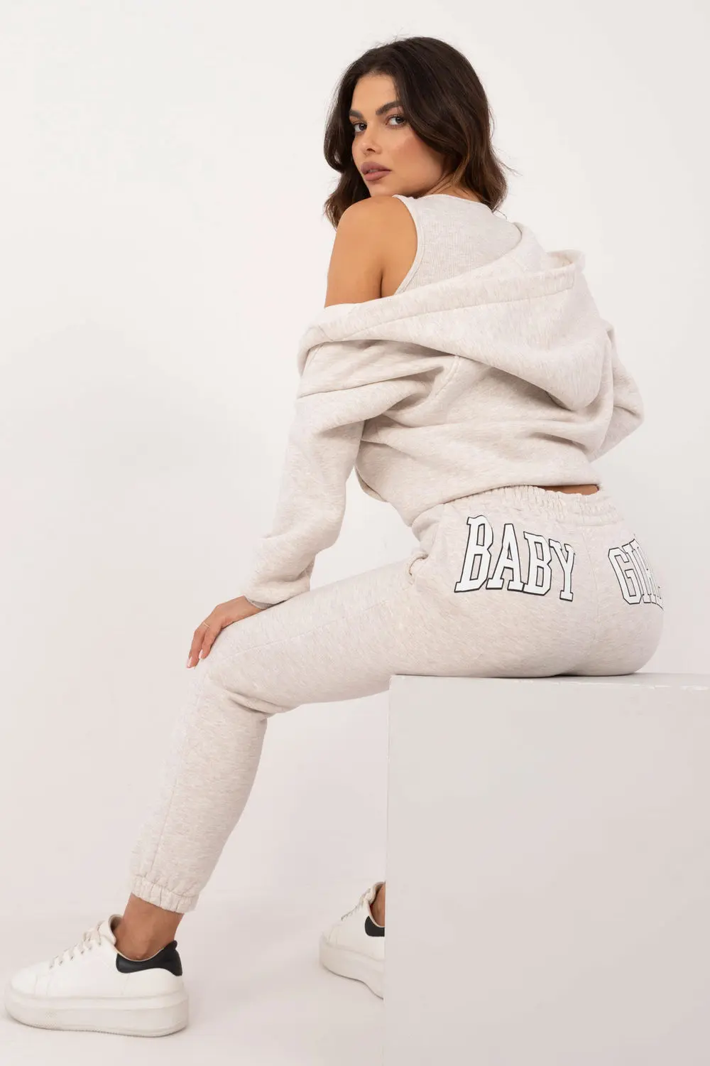 Ensemble sweat beige imprimé – Image 3