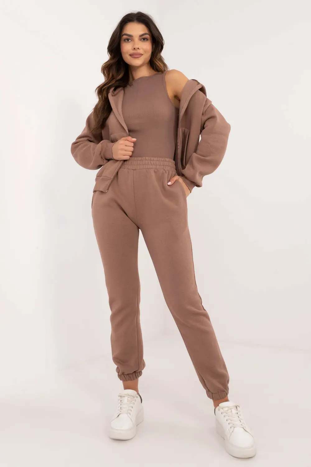 Ensemble sweat brun imprimé