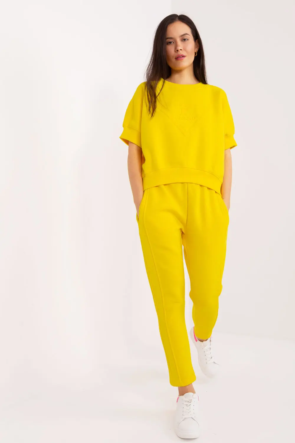 Ensemble sweat jaune imprimé