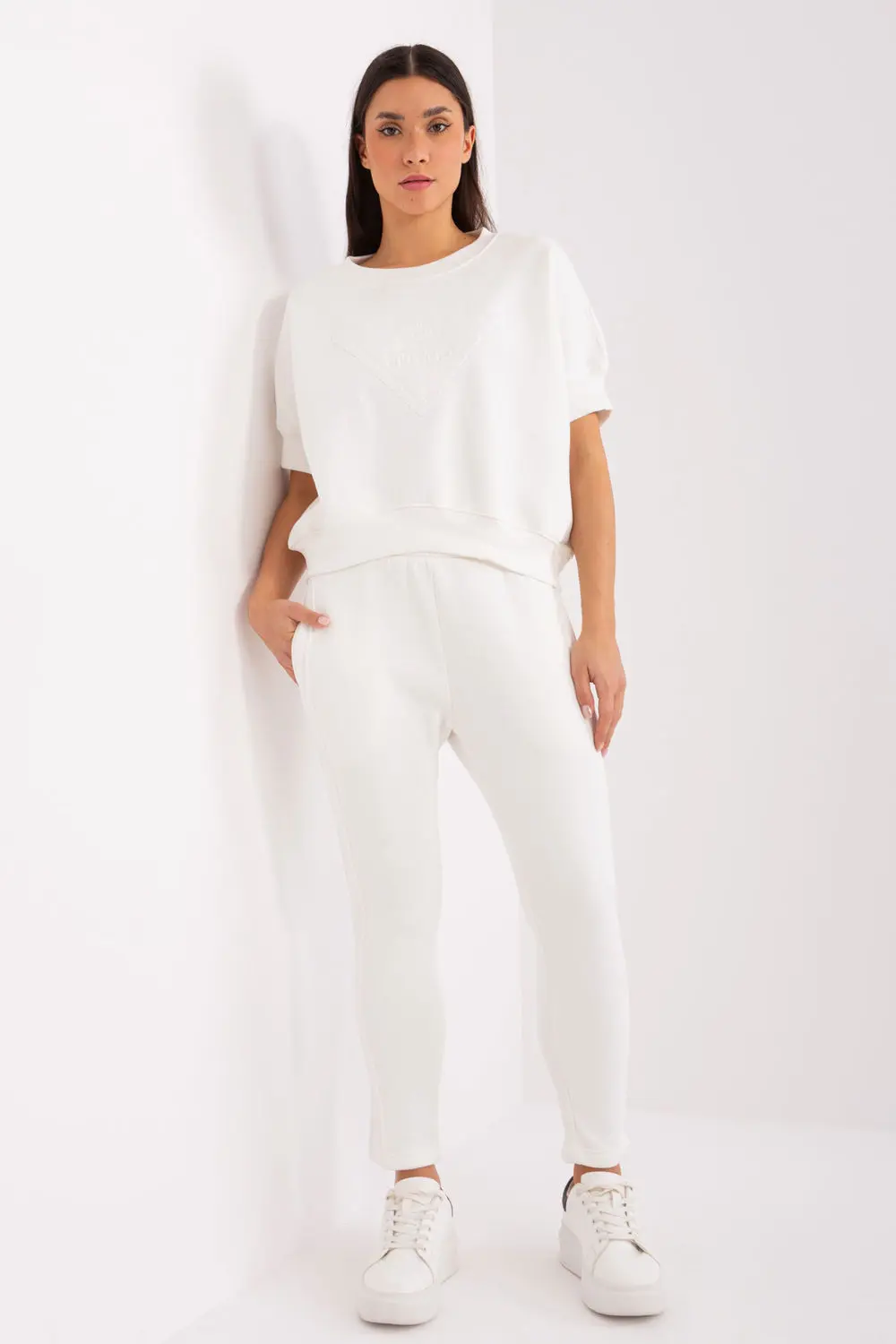 Ensemble sweat beige imprimé