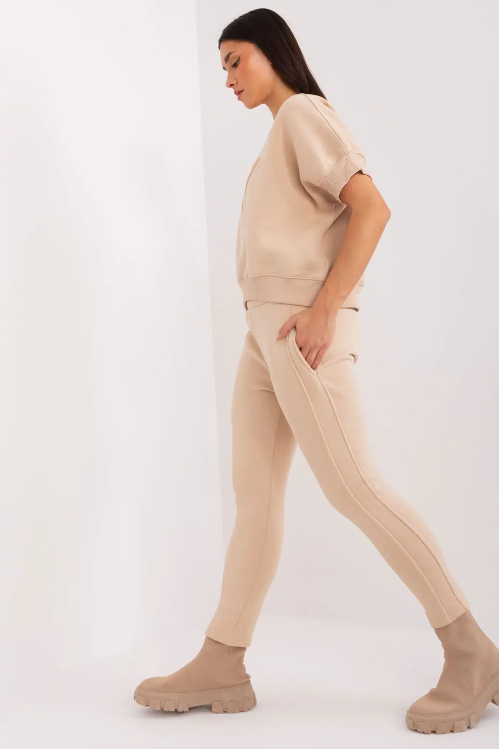 Ensemble sweat beige imprimé – Image 2