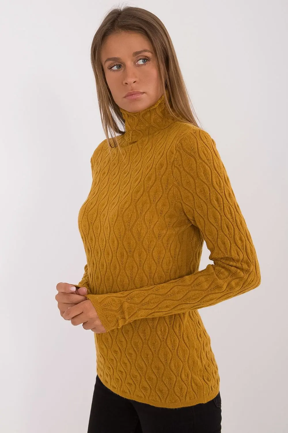 Col roulé jaune