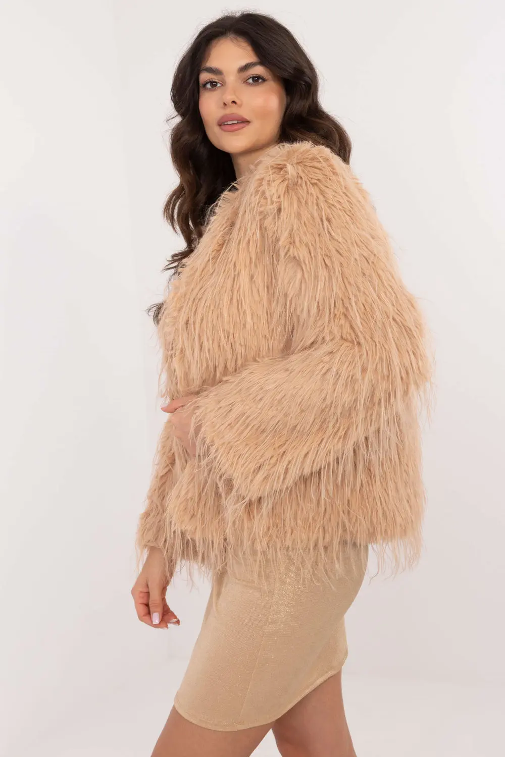 Veste en fausse fourrure brune – Image 2