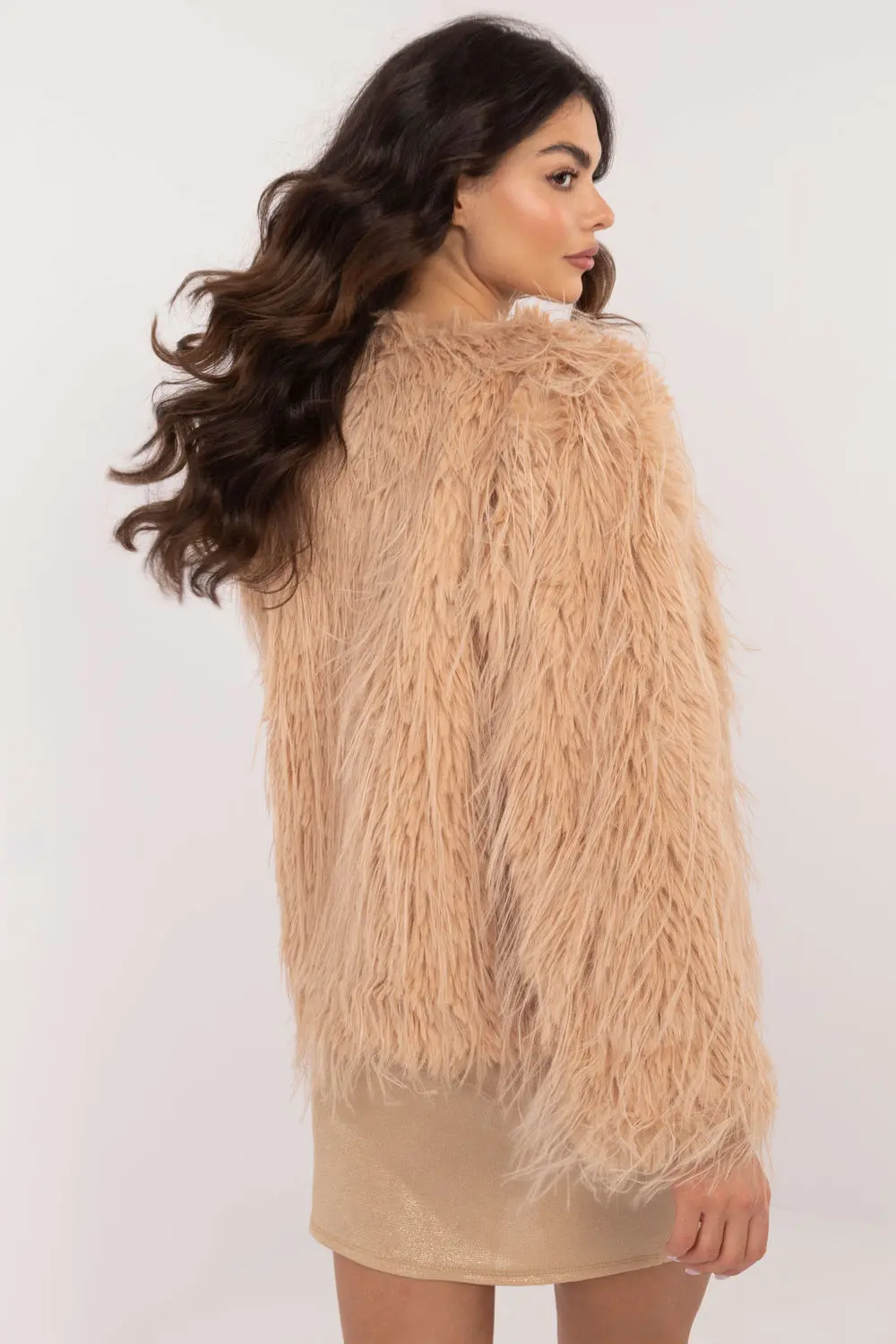 Veste en fausse fourrure brune – Image 3