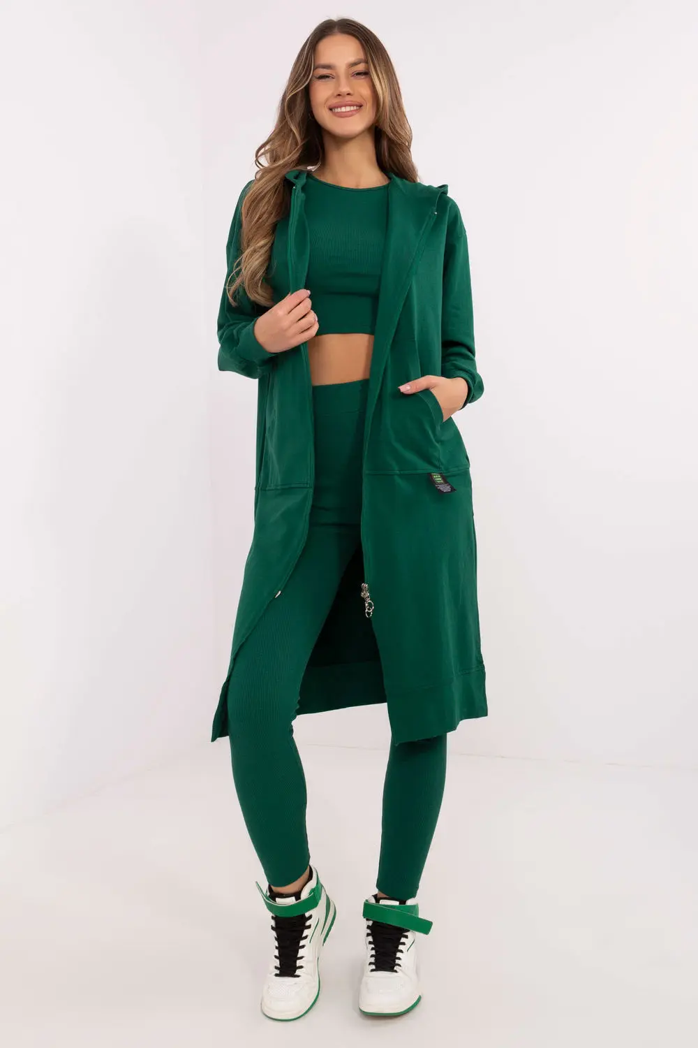 Ensemble vert rayé