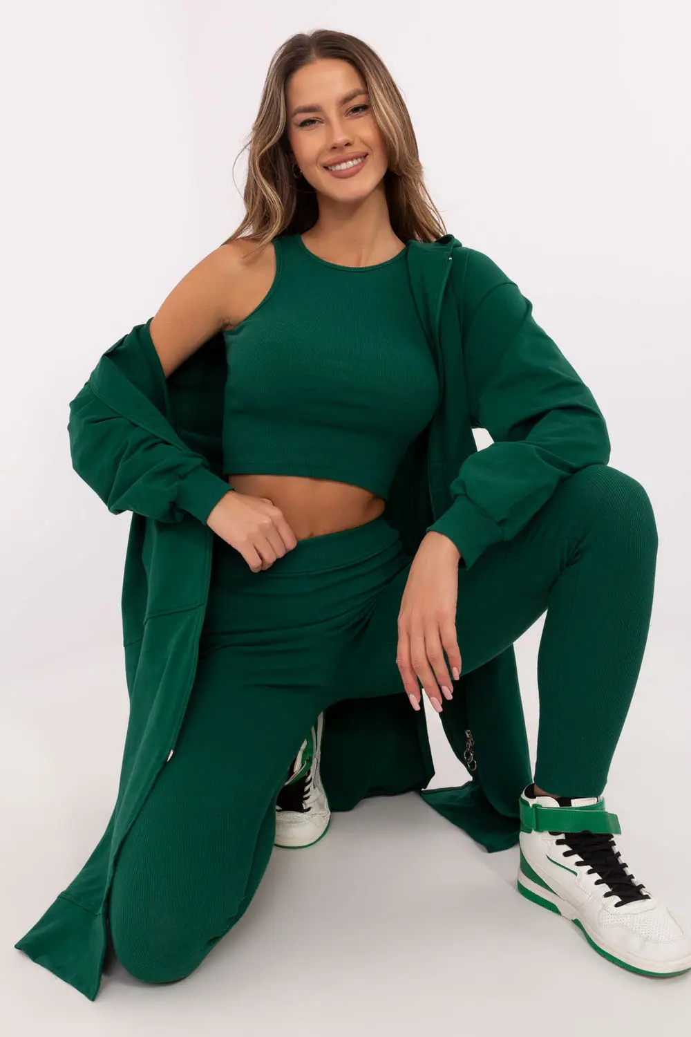 Ensemble vert rayé – Image 2