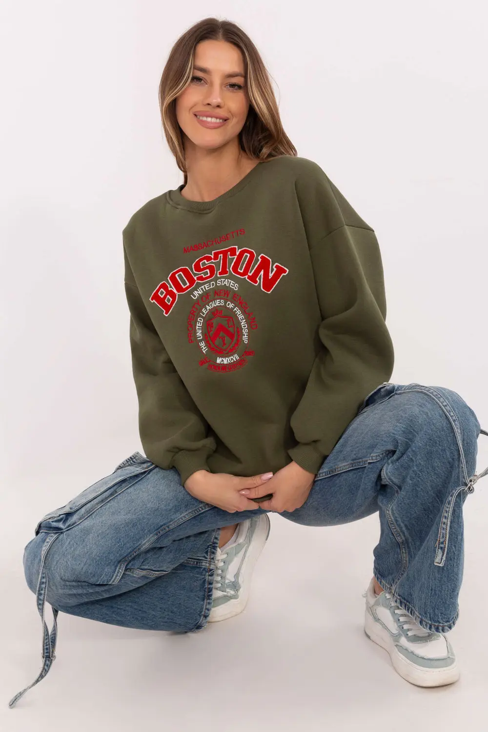 Sweatshirt vert en coton