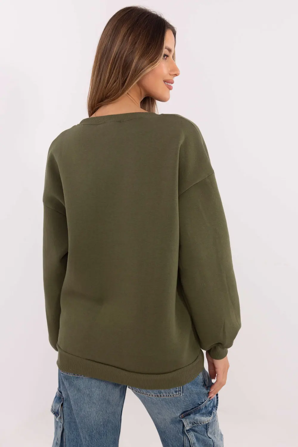 Sweatshirt vert en coton – Image 2