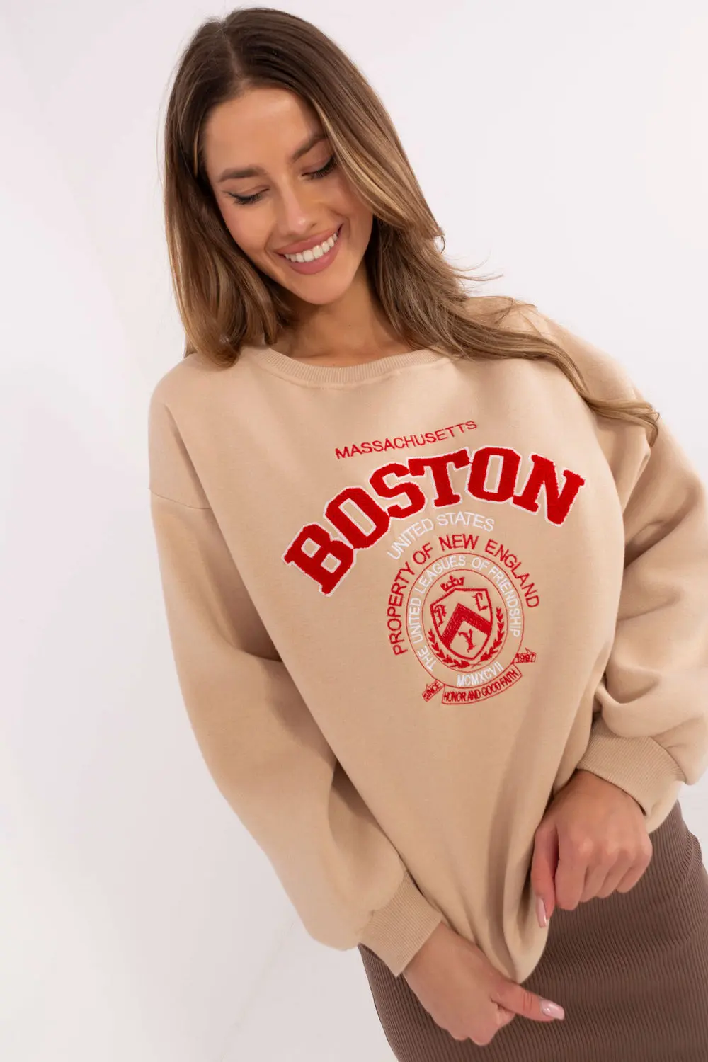 Sweatshirt beige en coton