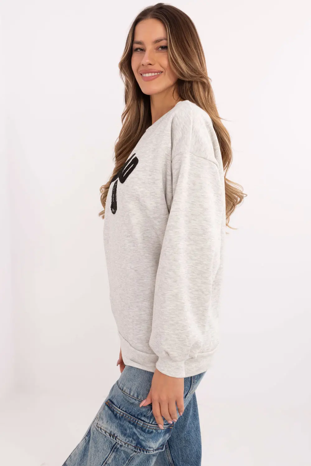 Sweatshirt gris en coton – Image 2