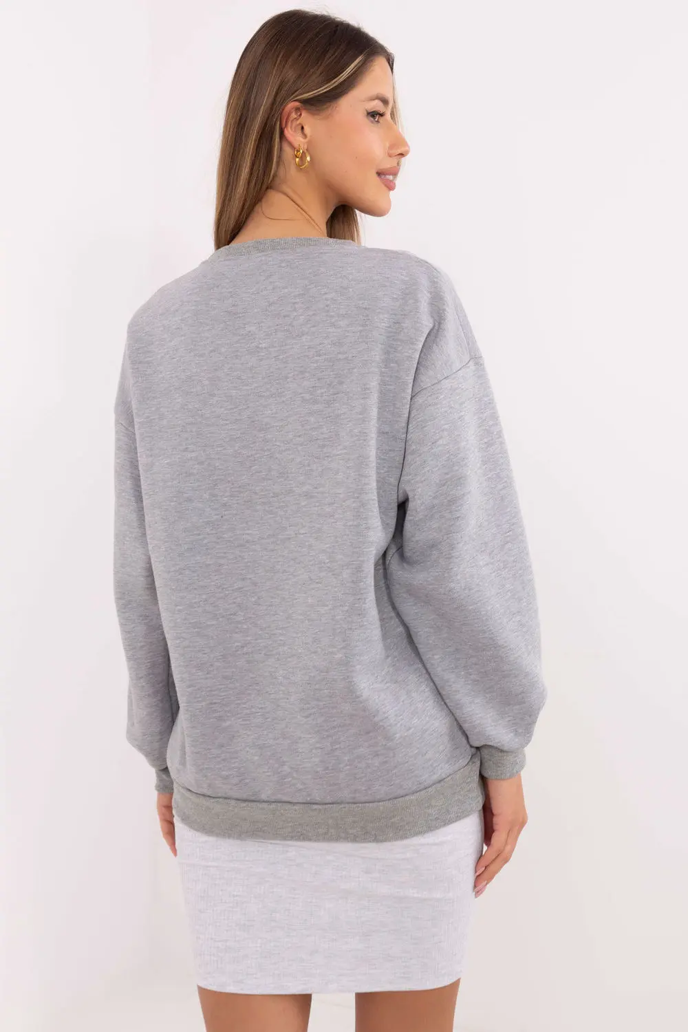 Sweatshirt gris en coton – Image 3