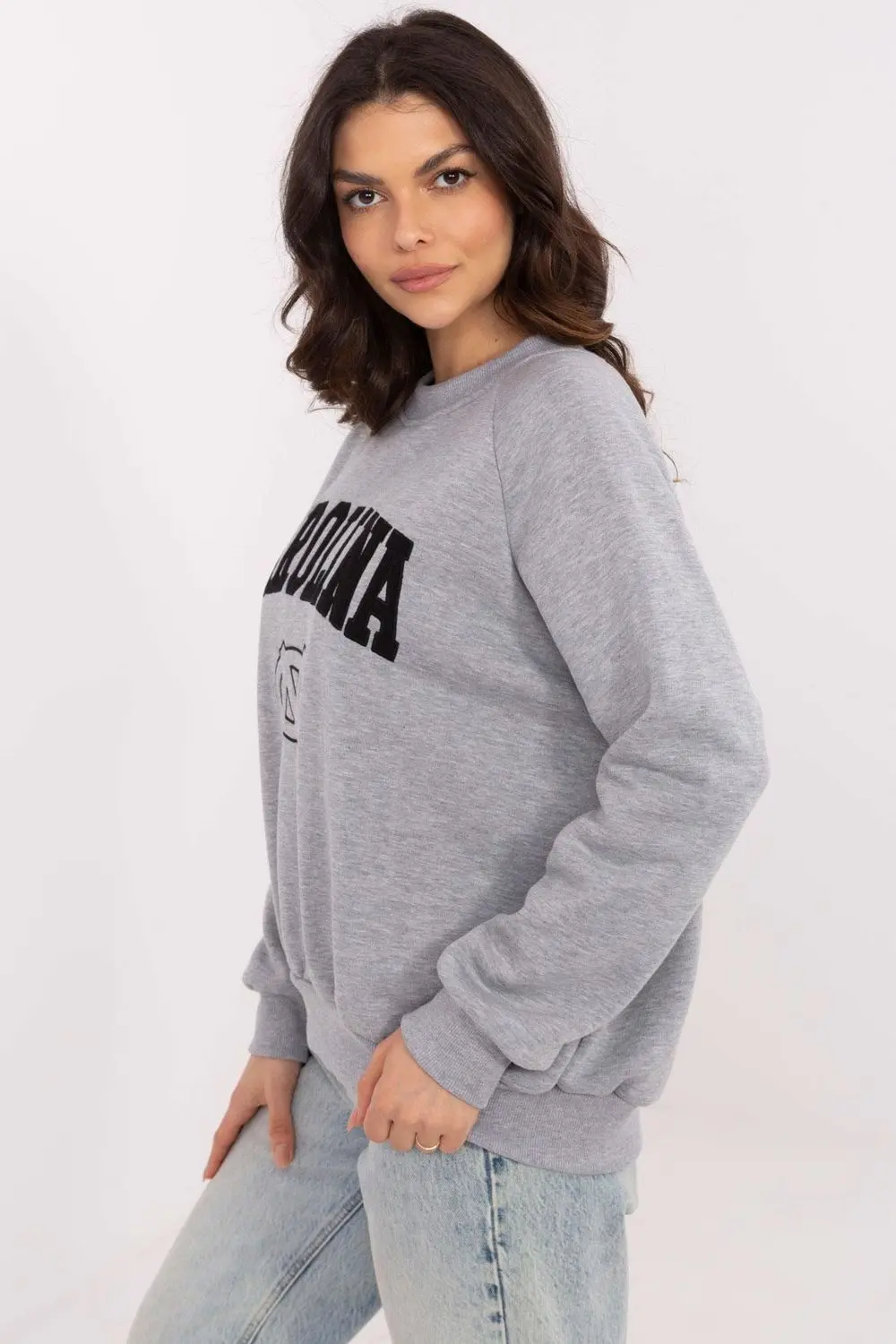 Sweatshirt gris en coton – Image 2