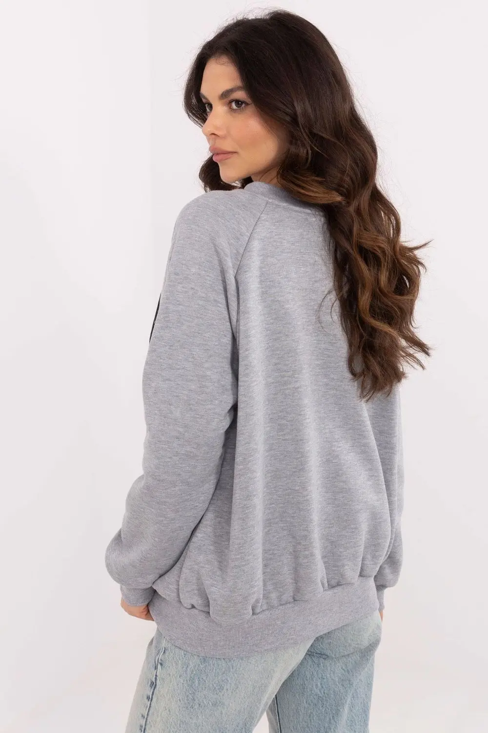Sweatshirt gris en coton – Image 3