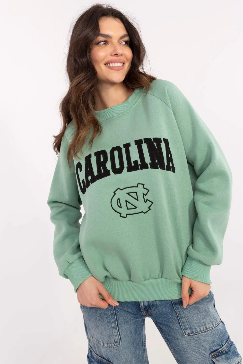 Sweatshirt vert en coton