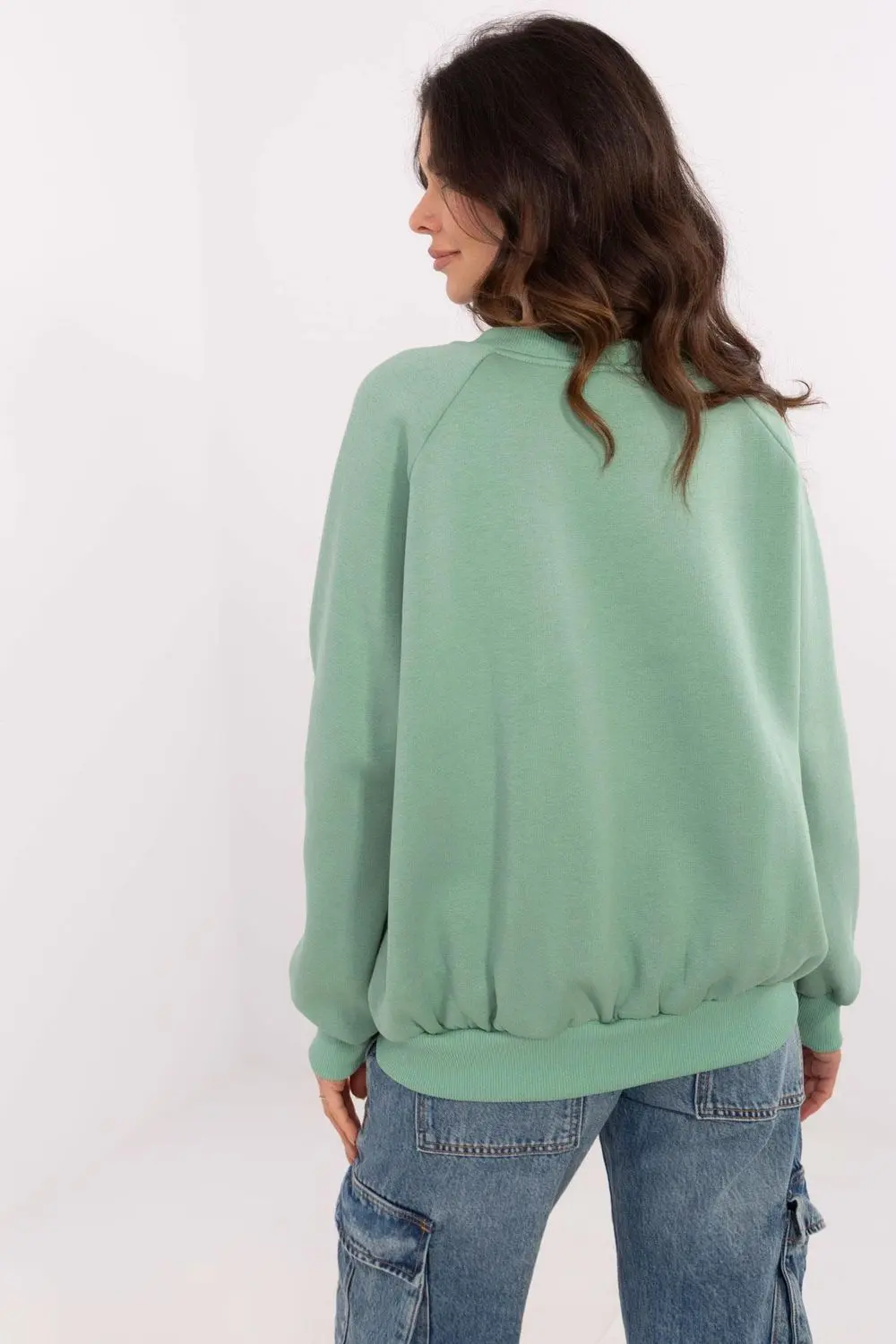 Sweatshirt vert en coton – Image 3