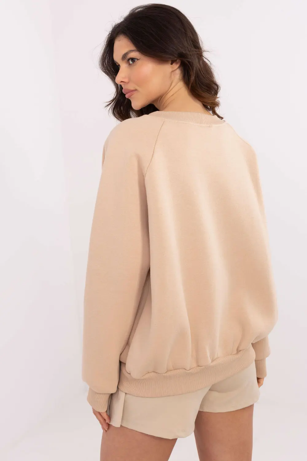 Sweatshirt beige en coton – Image 3