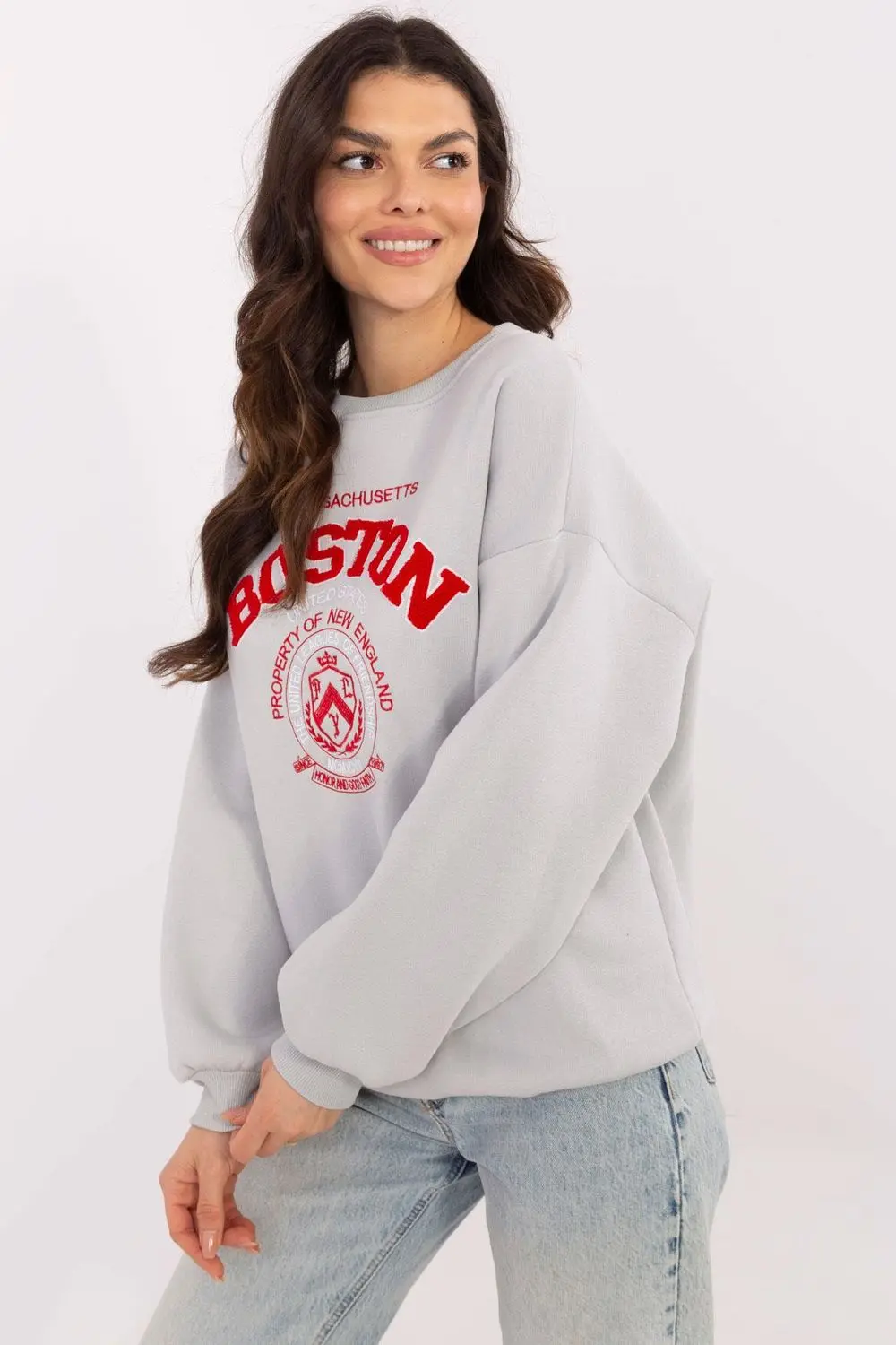 Sweatshirt gris en coton – Image 2