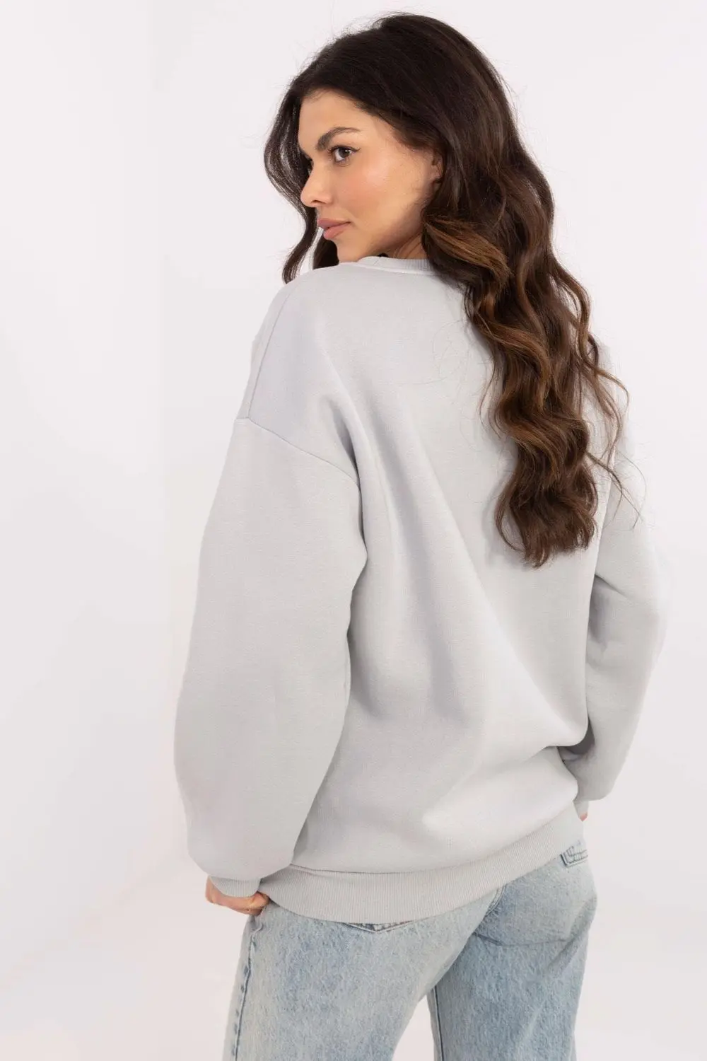 Sweatshirt gris en coton – Image 3