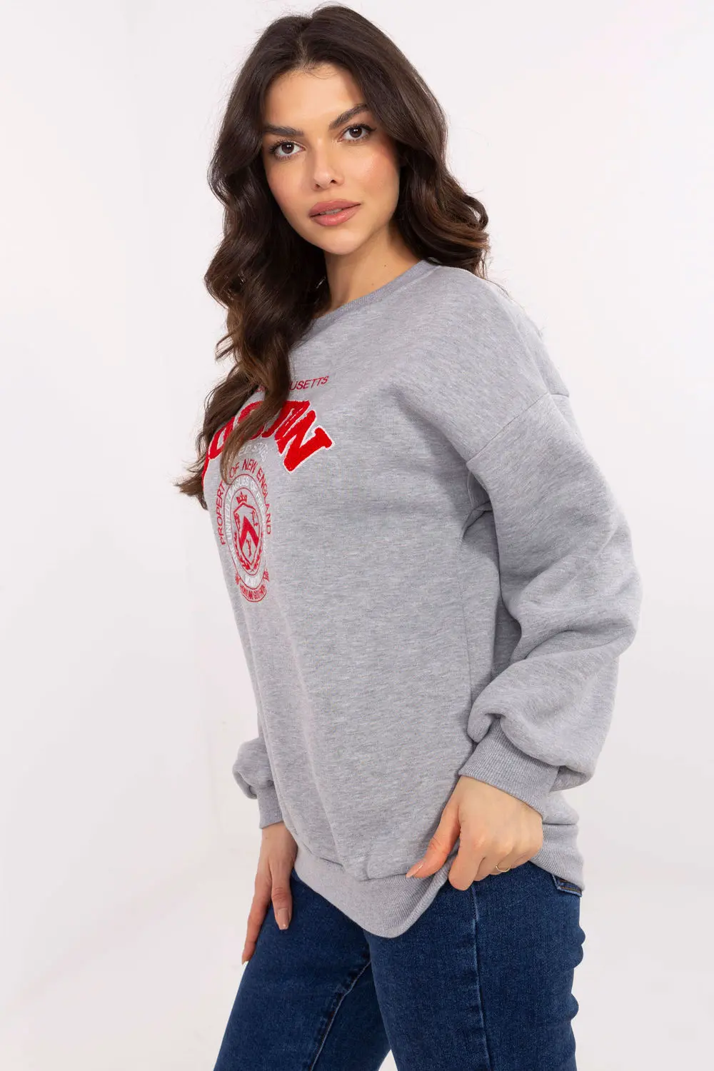 Sweatshirt gris en coton – Image 2