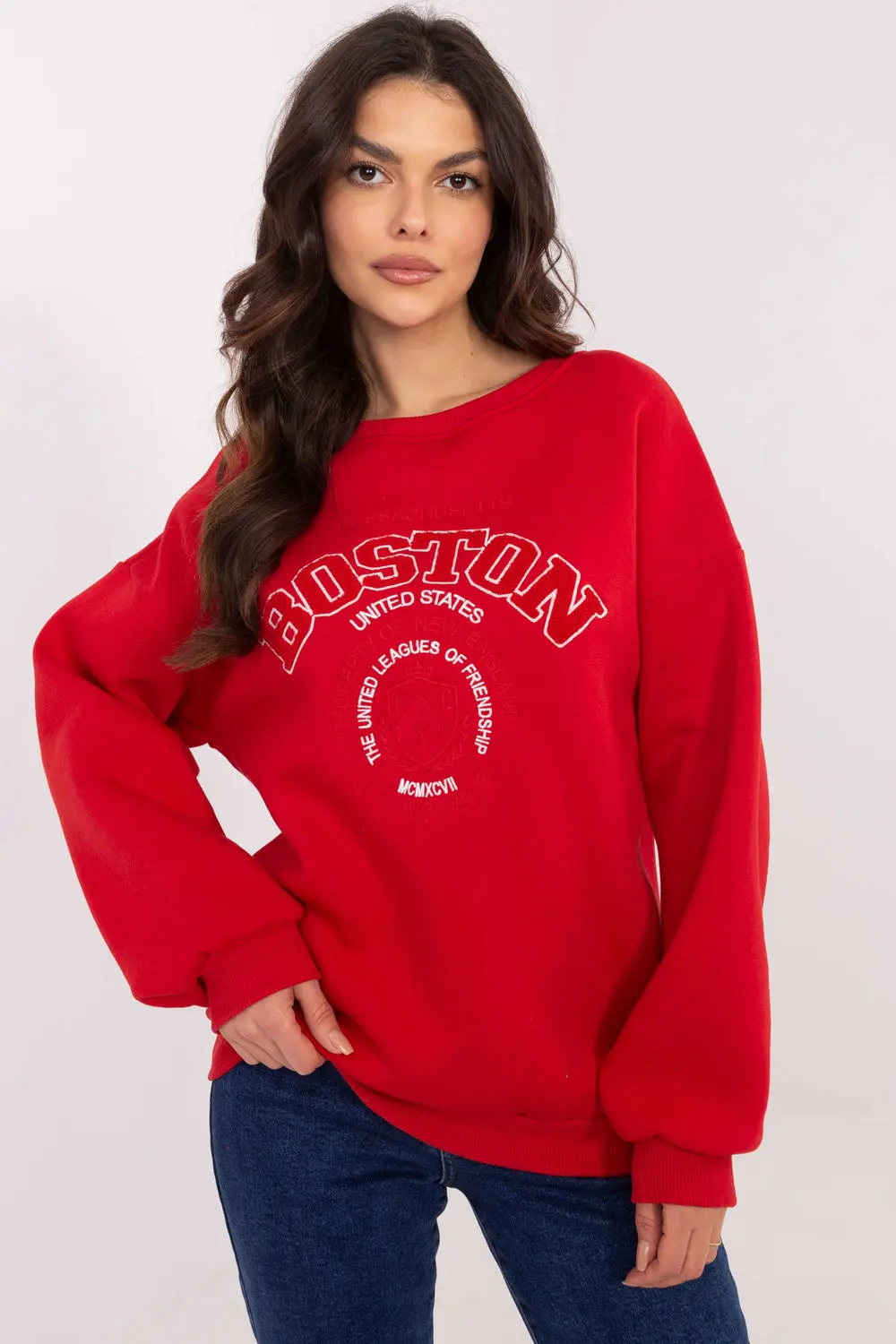 Sweatshirt rouge en coton