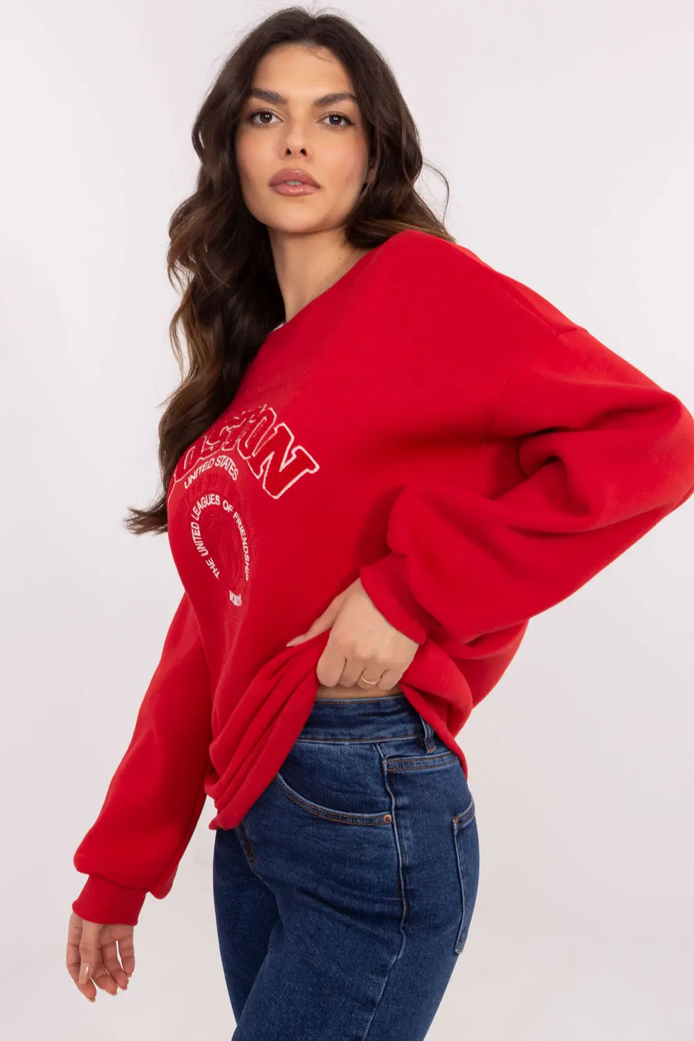 Sweatshirt rouge en coton – Image 2