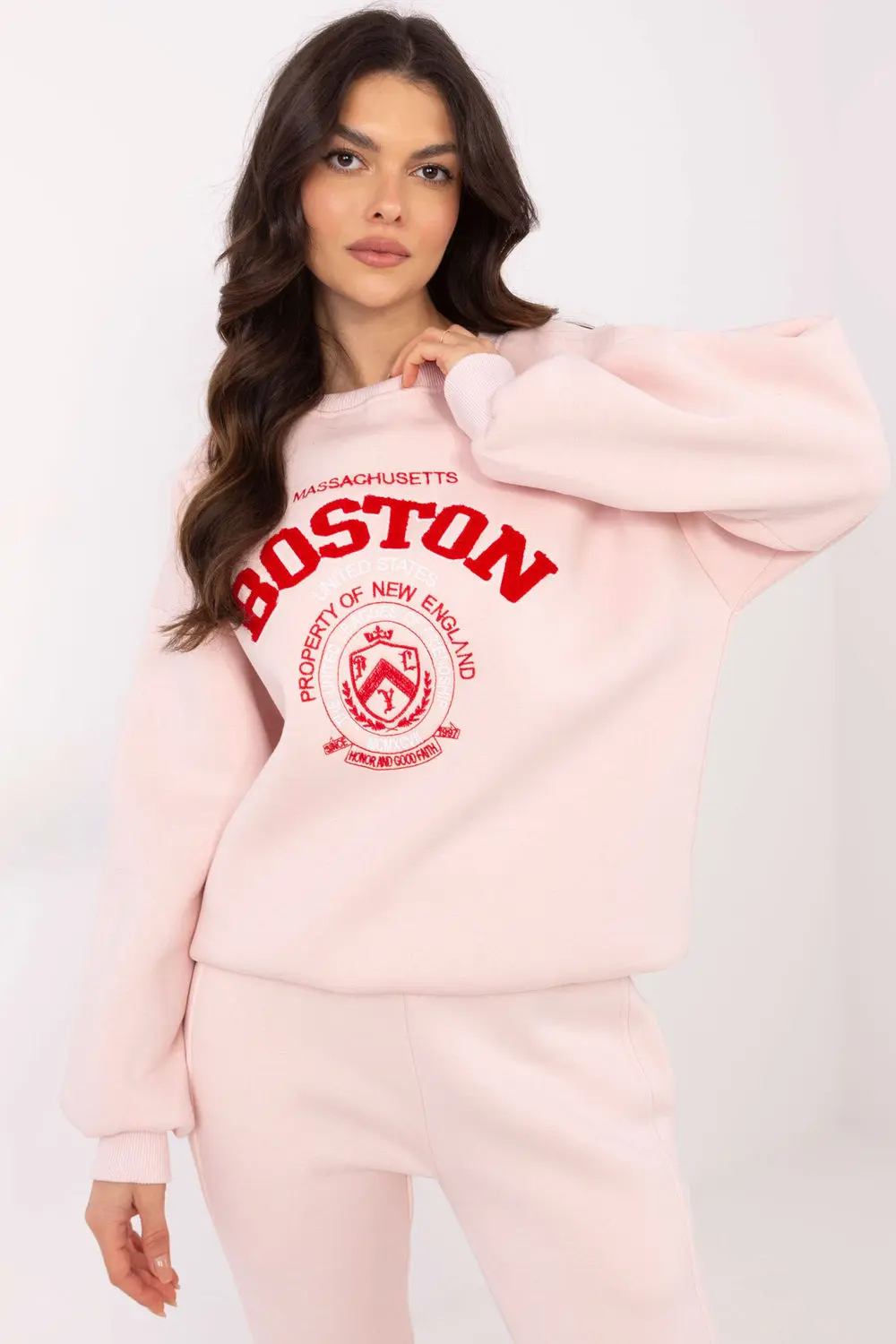Sweatshirt rose en coton