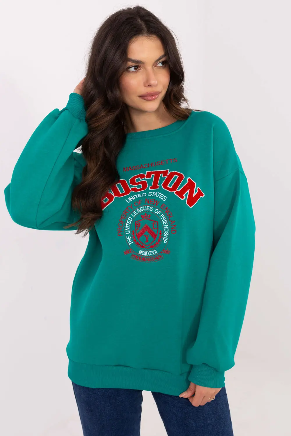 Sweatshirt vert en coton