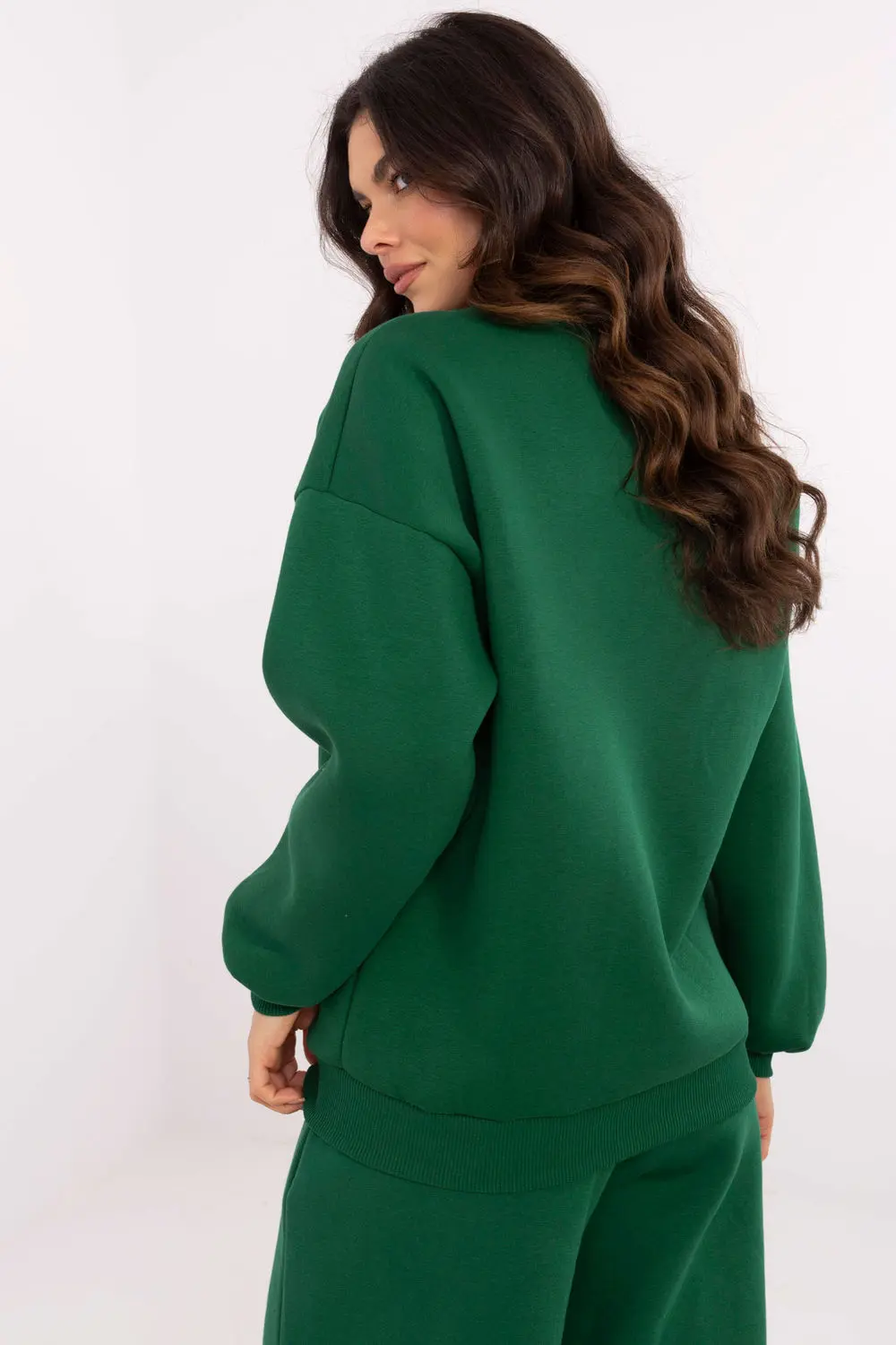 Sweatshirt vert en coton – Image 3