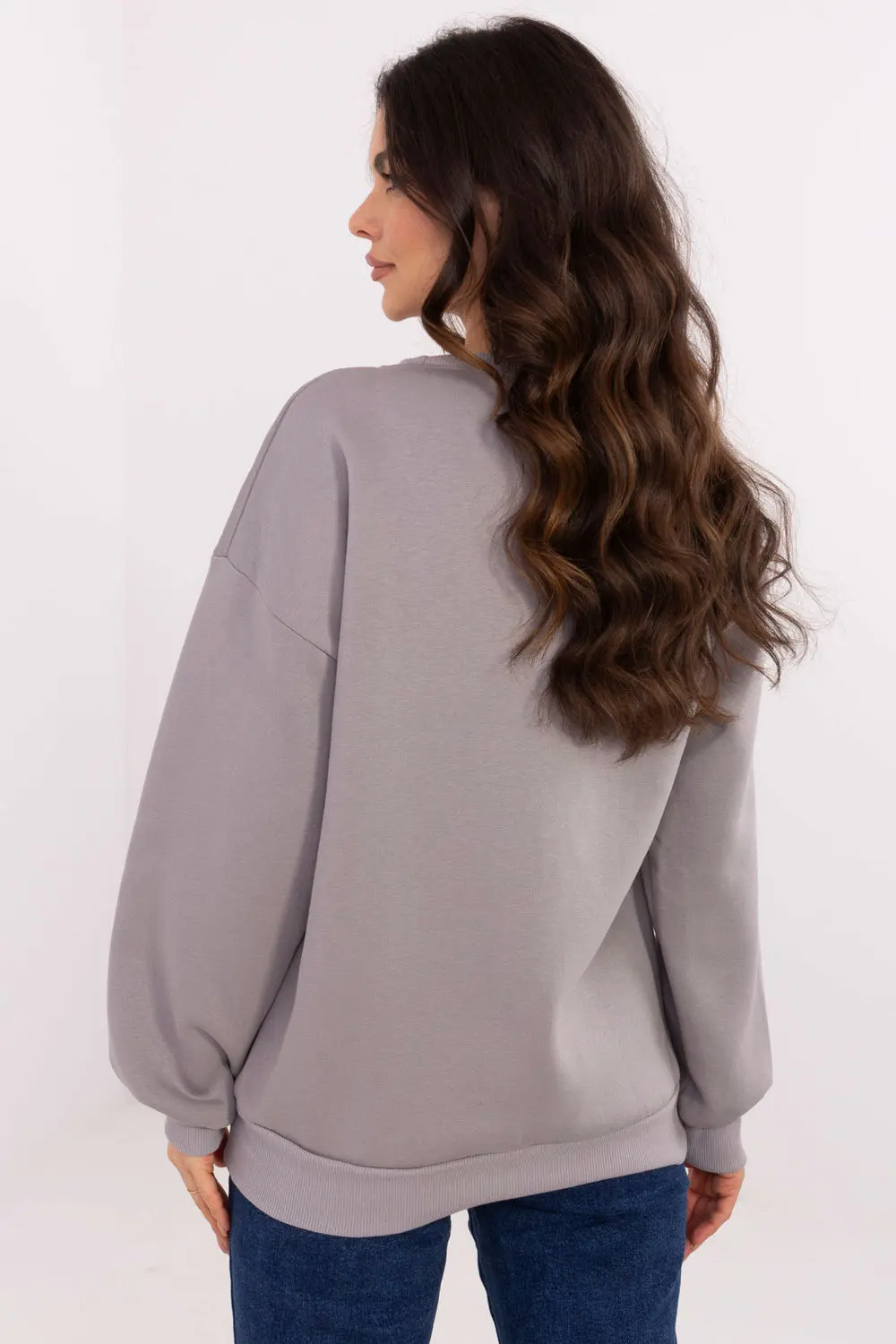 Sweatshirt gris en coton – Image 3