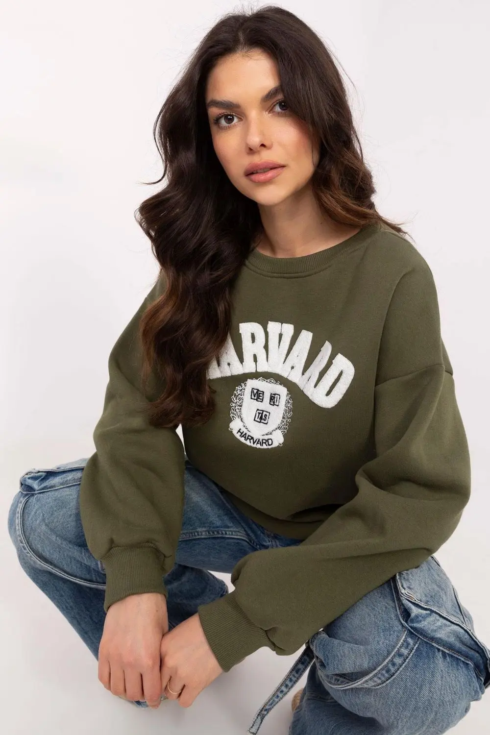 Sweatshirt vert en coton
