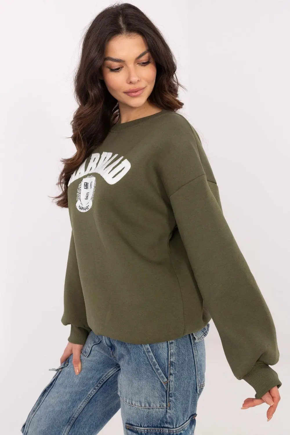 Sweatshirt vert en coton – Image 2