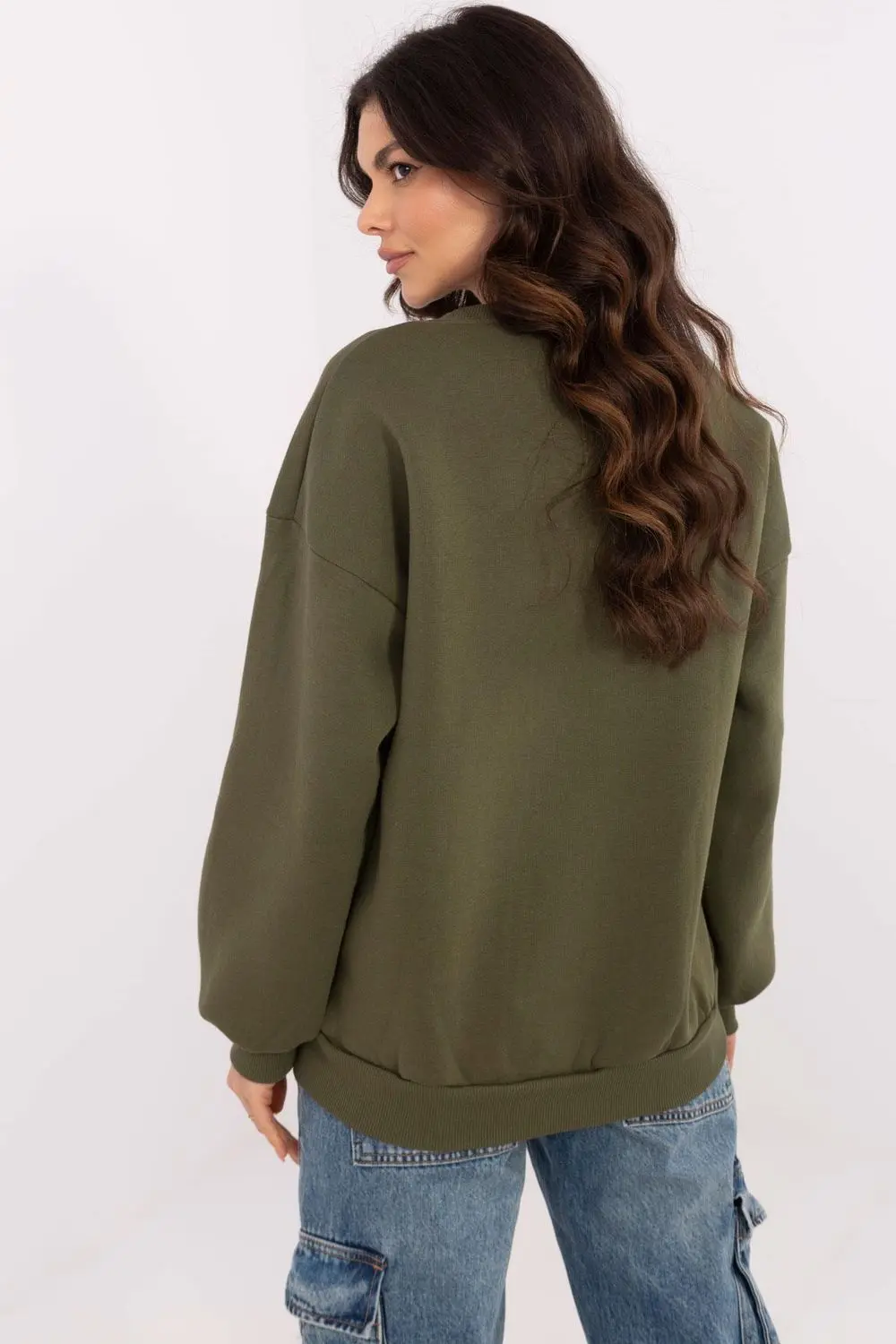 Sweatshirt vert en coton – Image 3