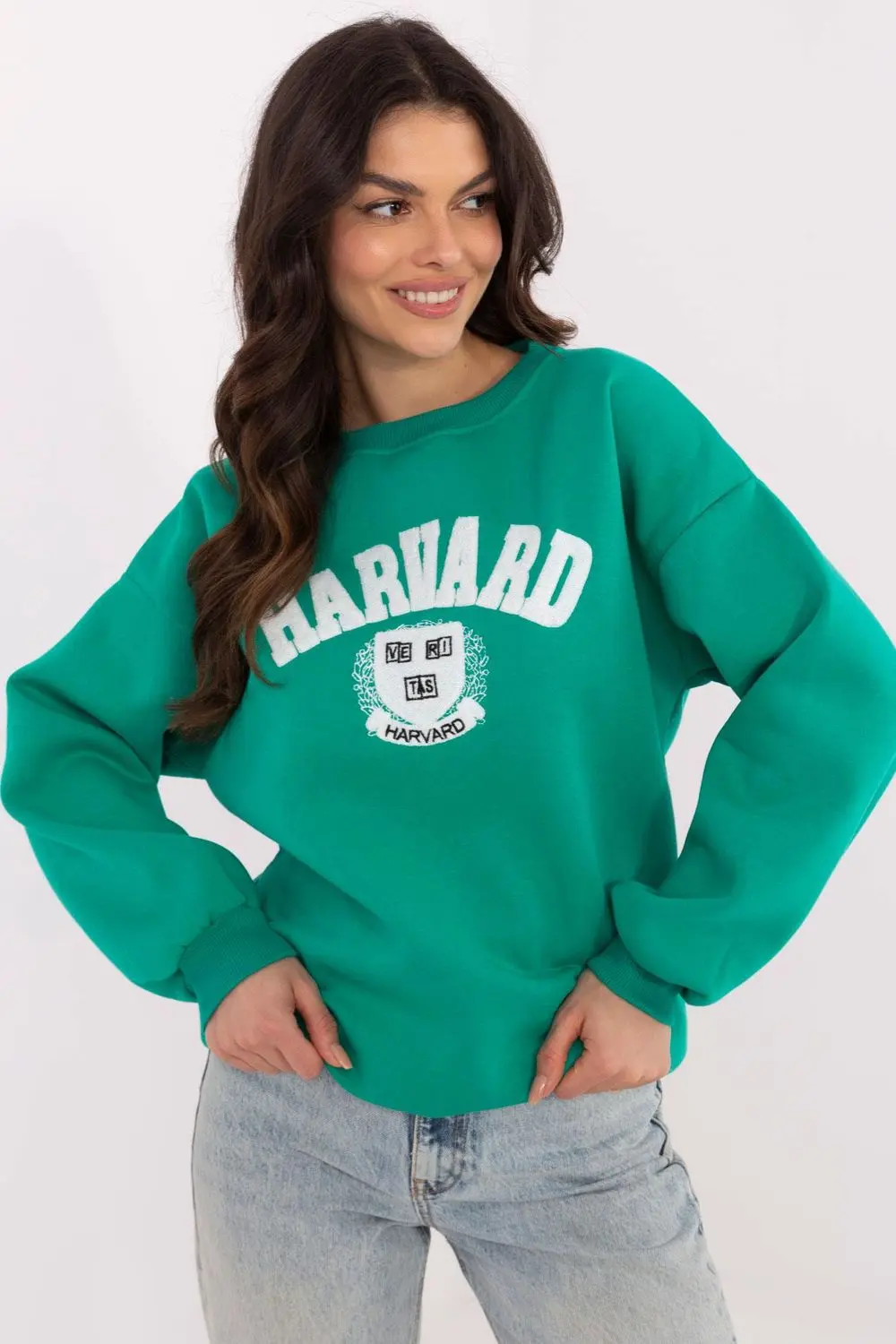 Sweatshirt vert en coton