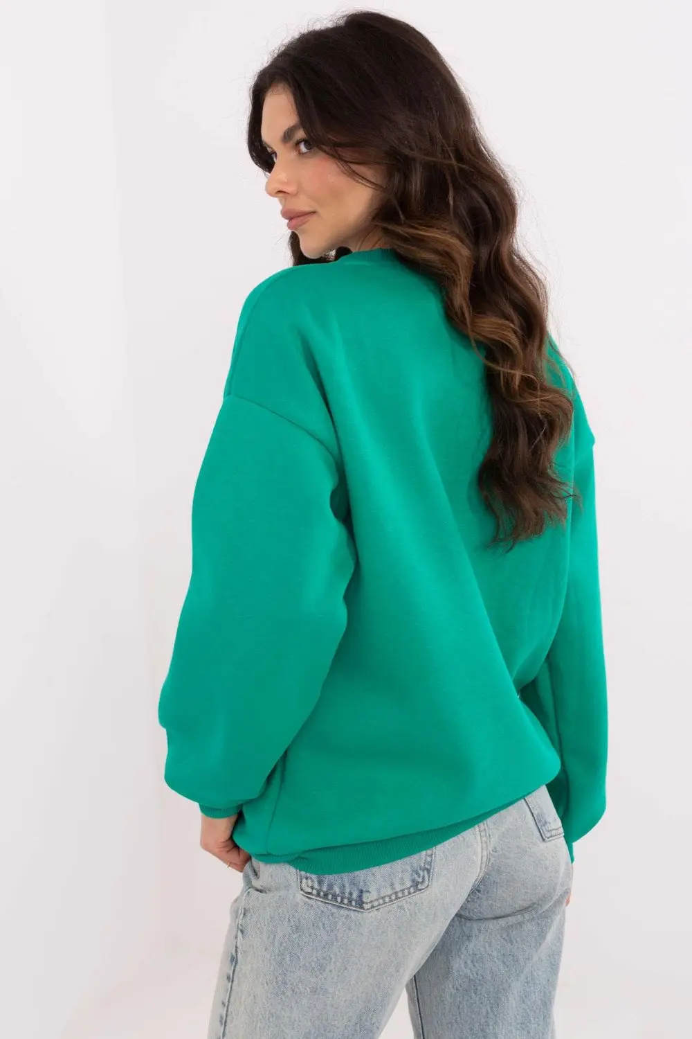 Sweatshirt vert en coton – Image 3