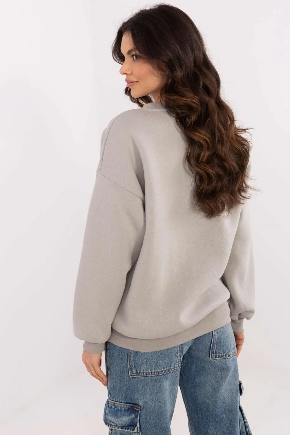 Sweatshirt gris en coton – Image 3